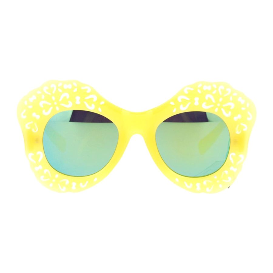 Womens Diecut Lace Plastic Butterfly Mask Sunglasses