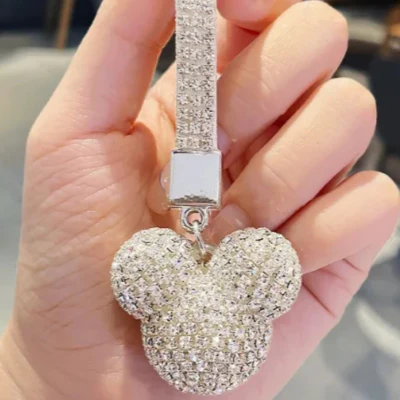 Mouse Rhinestone (Silver Edges)