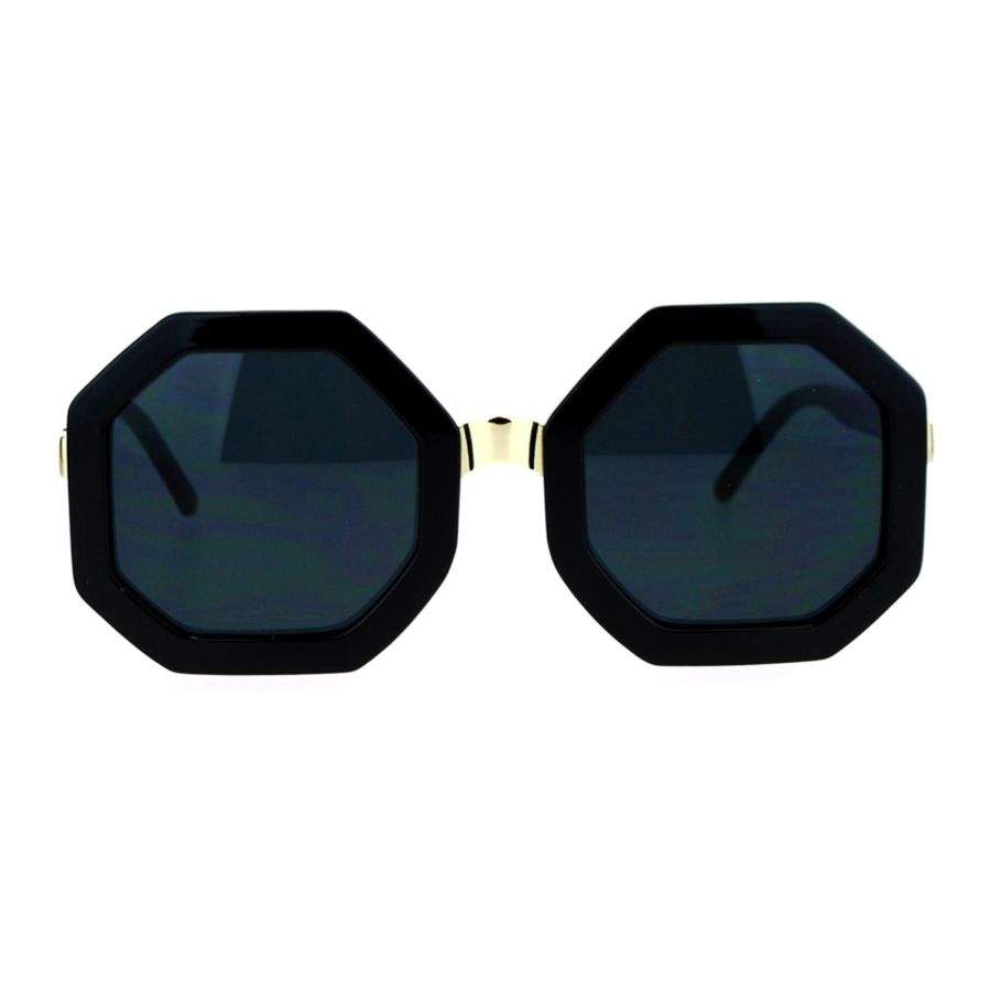Womens Thick Plastic Octagon Retro Designer Sunglasses
