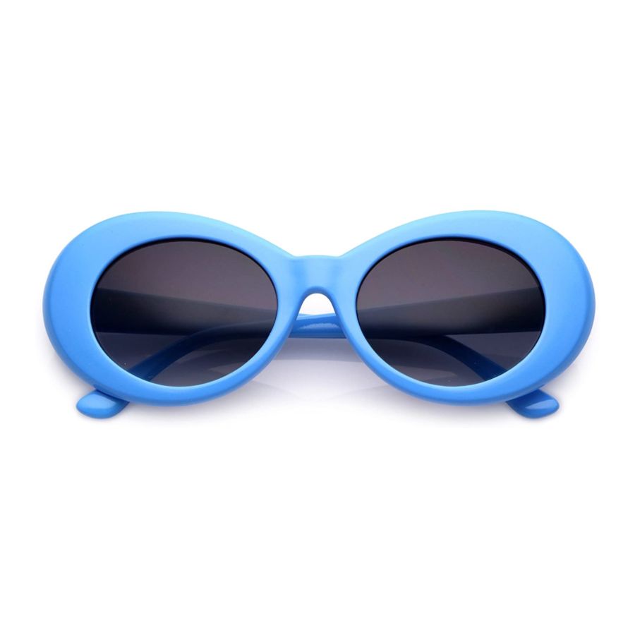 Retro Colorful Tapered Arms Neutral Colored Gradient Lens Oval Sunglasses 50mm