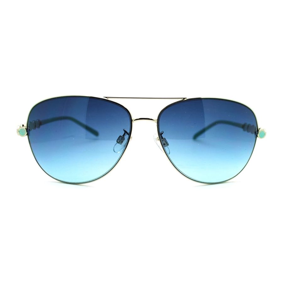 Women's Chain Temple European Designer Fashion Pilot Sunglasses
