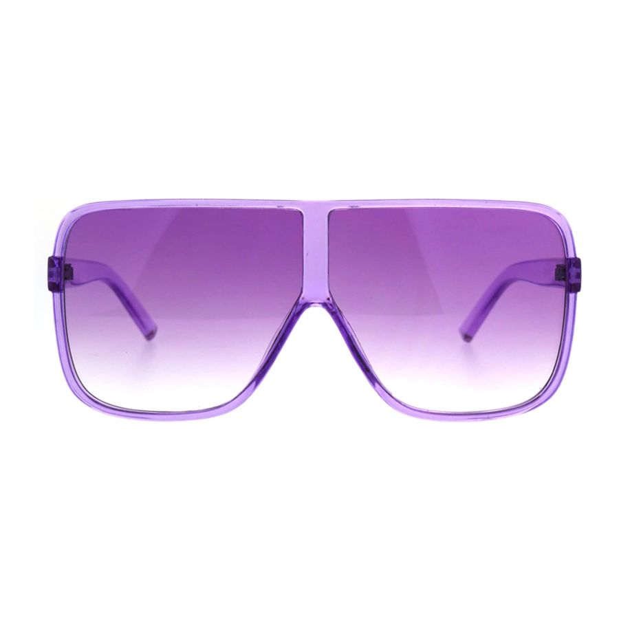 Womens Oversize Mob Color Flat Top Sport Racer Sunglasses