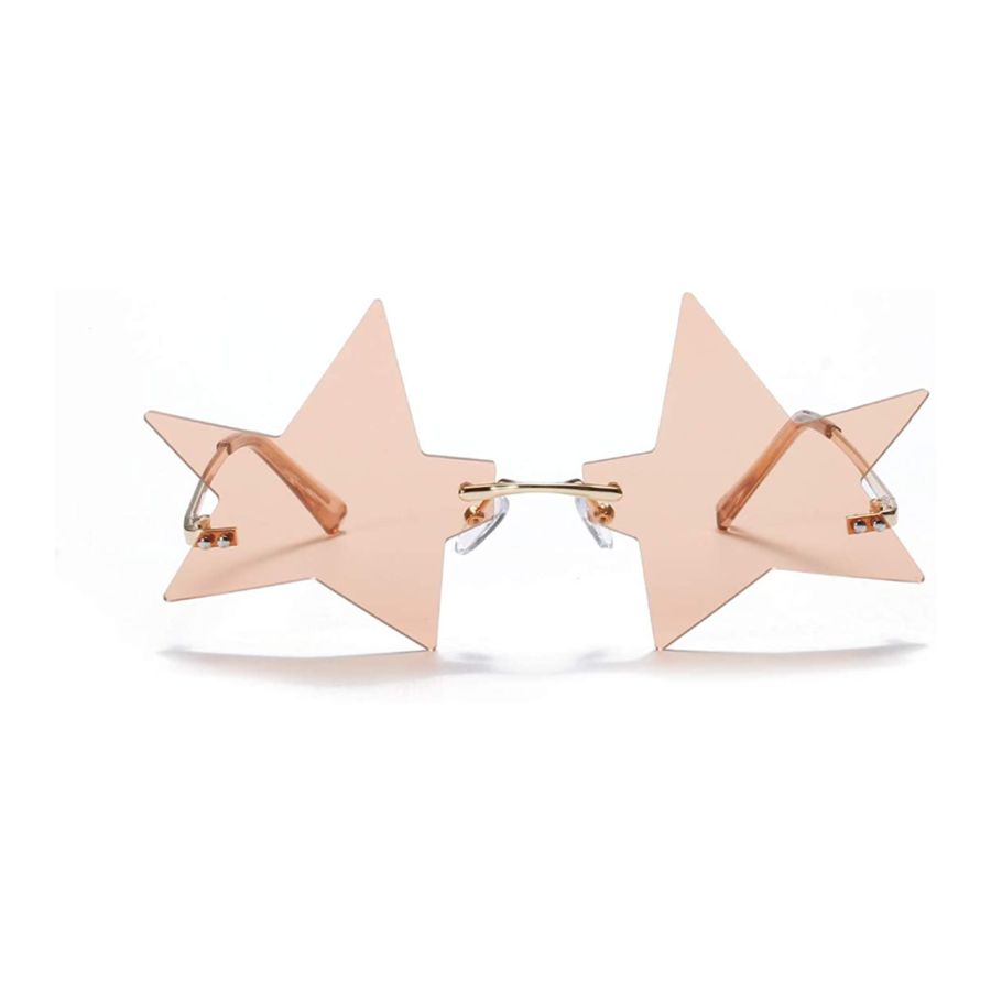 Fashion Unique Five-pointed Star Shape Sunglasses Women Vintage Rimless Clear Ocean Lens Eyewear Men Sun Glasses