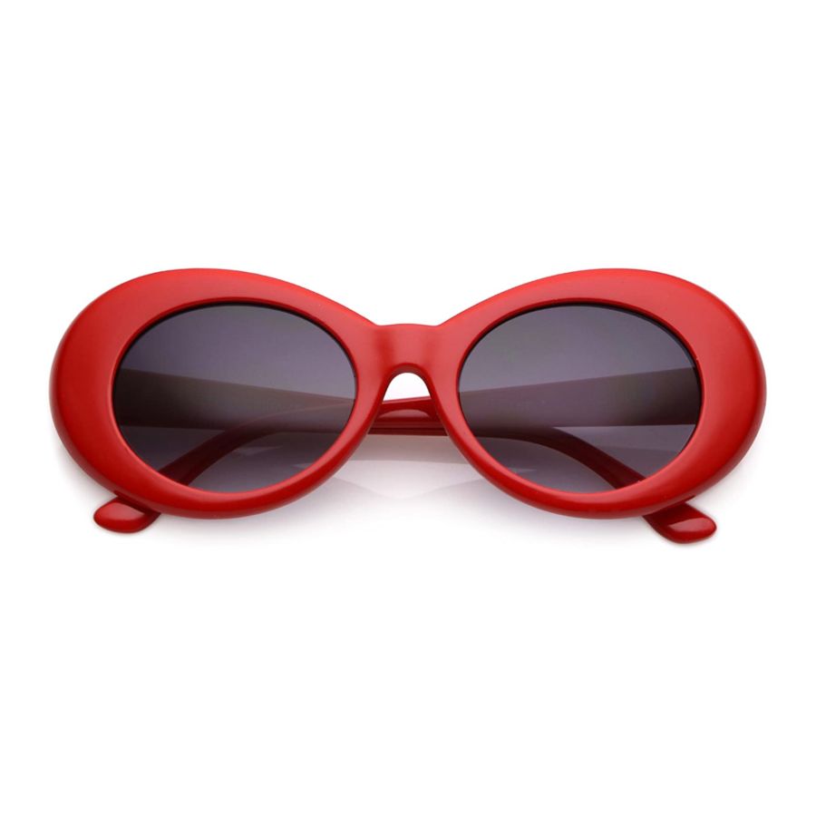 Retro Colorful Tapered Arms Neutral Colored Gradient Lens Oval Sunglasses 50mm