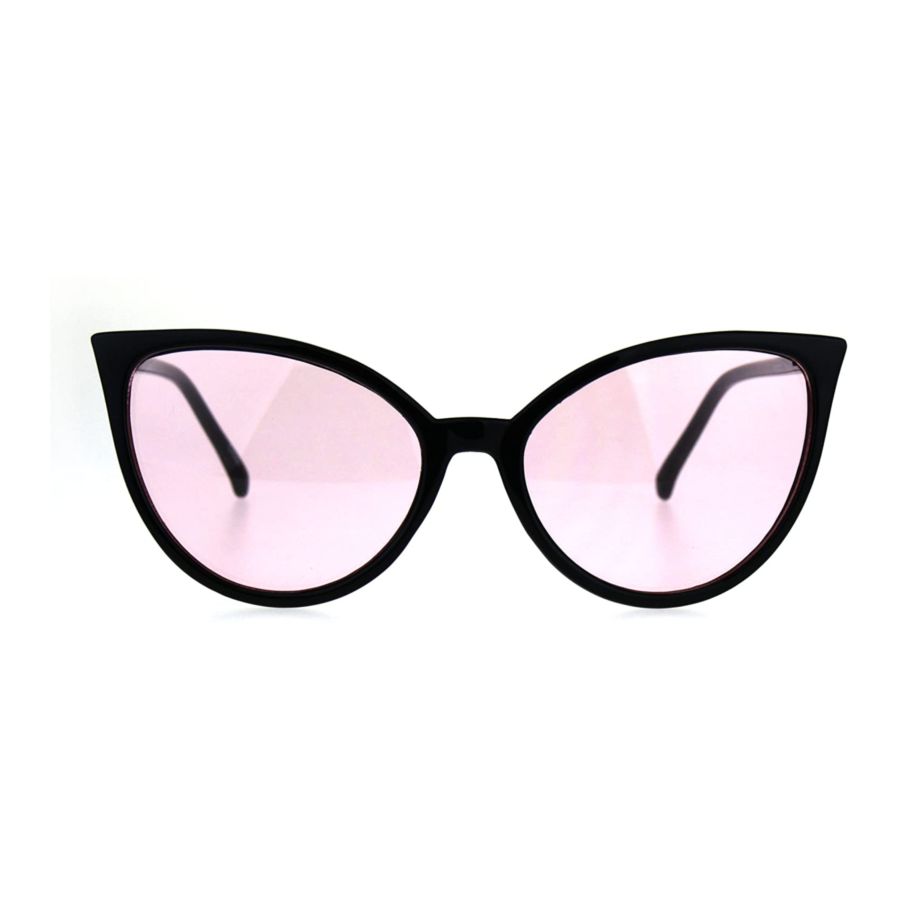 Mod Thick Frame Cute Cat Eye Horn Rimmed Sunglasses (Purple)